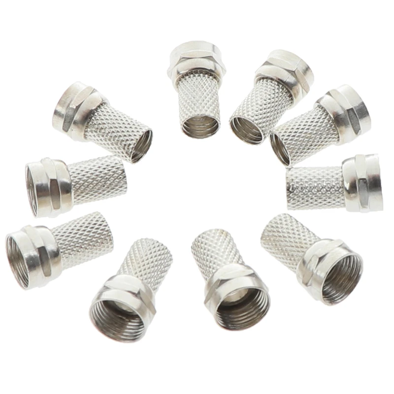 

20Pcs 75-5 F Connector Screw On Type For RG6 Satellite TV Antenna Coax Cable Twist-on
