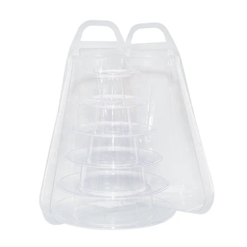 

6 Tier Macaron Tower Stand for Wedding Birthday Party,PVC Display Stand for Cupcake Cake