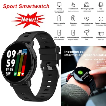 

2020 New IP68 Waterproof Sport Smart Watch Men Heart Rate Activity Fitness Tracker Smartwatch Reloj Inteligente For IOS Android