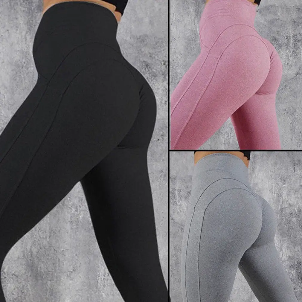 Высокий эластичный пояс для йоги брюки бегунов женские леггинсы для фитнеса Для стройных женщин спортивные однотонные быстросохнущие тренировочные штаны