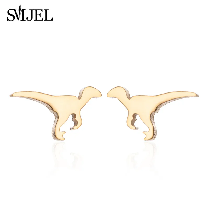 SMJEL Stainless Steel Ballet Stud Earrings for Women Girls Fashion Flower Heart Bird Small Earings Jewelry Pendientes Gifts
