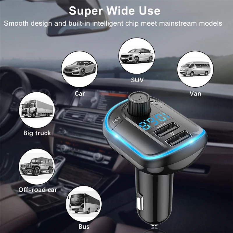 Новинка 2020 модулятор FM передатчика со вспышкой Bluetooth 5 0 автомобильный комплект