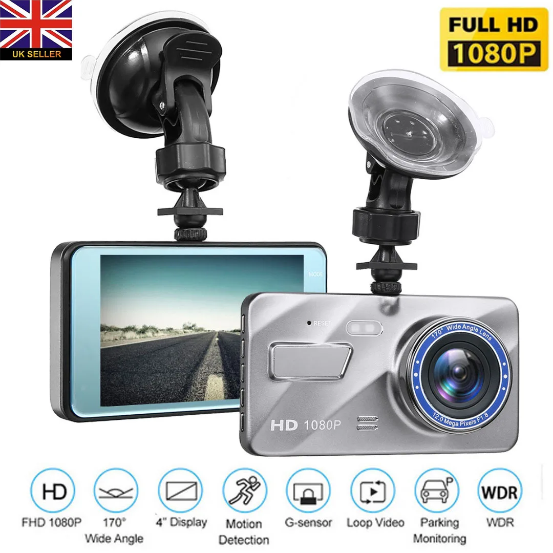 

Car DVR Dash Cam Video Recorder Rear View Dual Camera Full HD Car Camera 4" Cycle Recording Night Vision G-sensor Dashcam