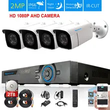TOPROHOIME Full HD 1080P CCTV система безопасности камеры 4CH HDMI 1080P DVR комплект 2MP 3000TVL открытый видео комплект камеры наблюдения