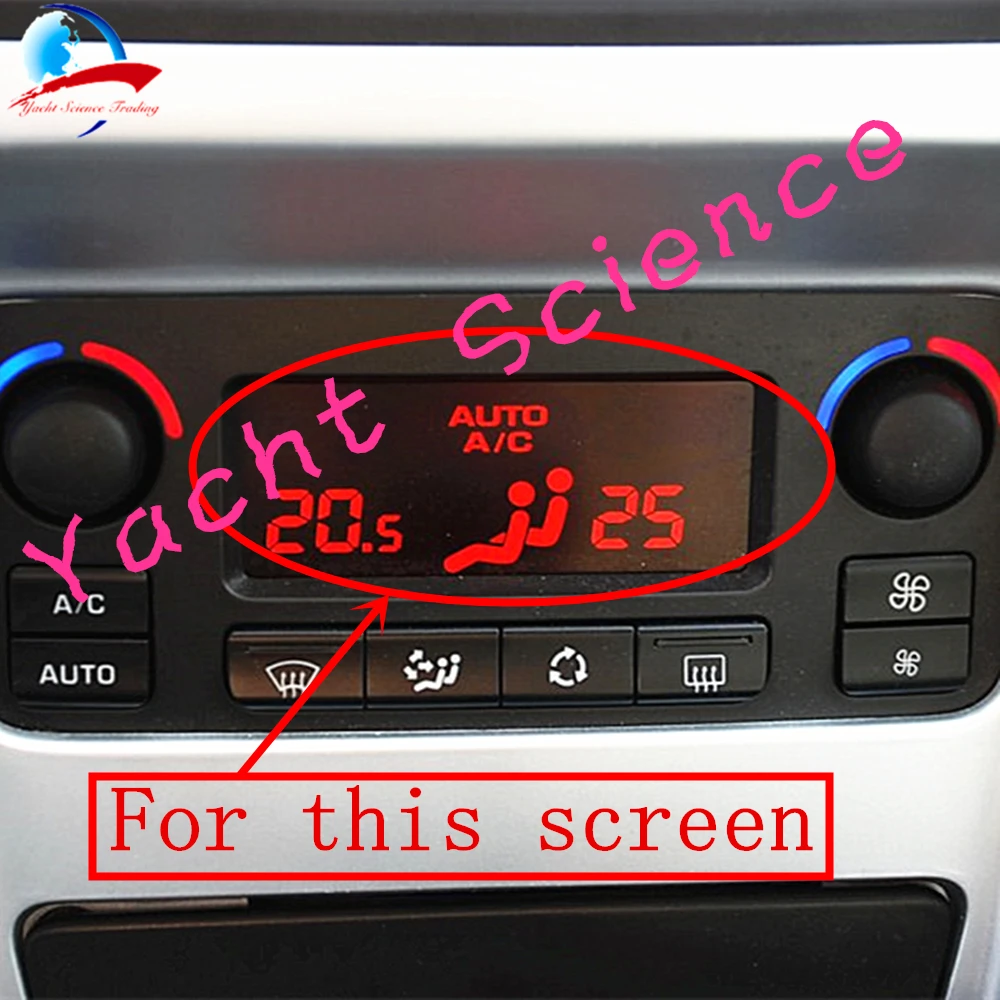 For Peugeot 207 Car ACC Lcd Panel Module Display Monitors Pixel Repair Red background Air Conditioning Information Screen lcd display navigation touch screen car radio lcd repair