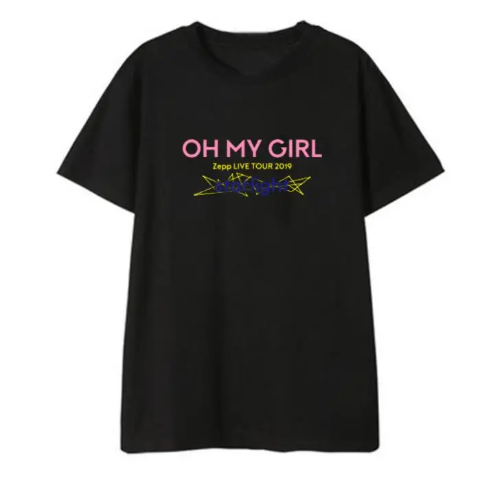 Kpop oh my girl, футболка с круглым вырезом и надписью «starlight», модная летняя стильная футболка с короткими рукавами в стиле k-pop