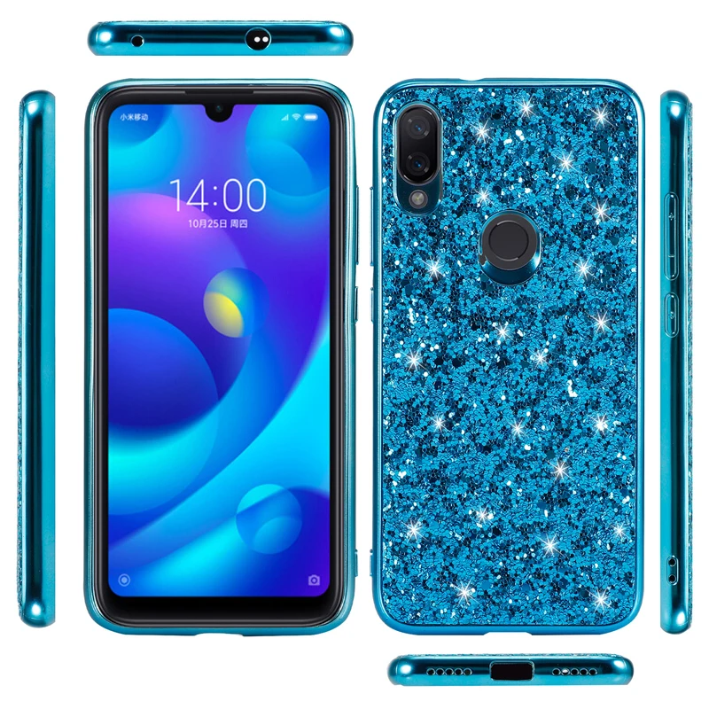 

Case For XiaoMi Play Glitter Fashion Diamond Back Cover For XiaoMi Play Luxury Rhinestone Phone Soft TPU Shockproof Cases
