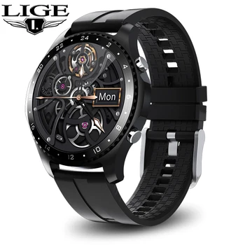 

LIGE Smart Watch Body Temperature Bluetooth Call Music Control IP67 Waterproof Sports Watch Heart Rate Monitor Men Smartwatch