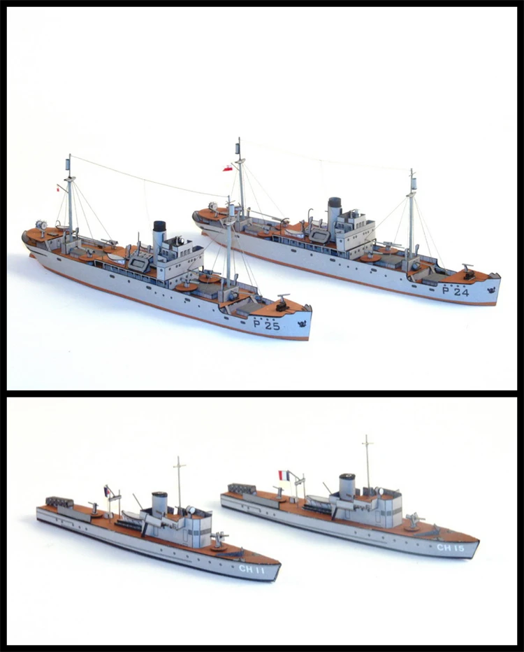 Tobruk Class Transport Ship Medok Patrol Boat C11 Gunboat Fleet Paper Model Kit Handmade Toy Puzzles