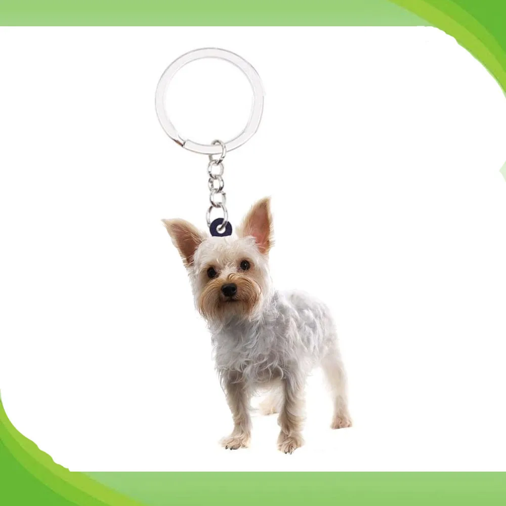 

Vintage Acrylic White Schnauzer Keyrings Animal Dog keyring Antique keychain Gift Men Key Chain Women Love Dog Pet Cute Key Ring