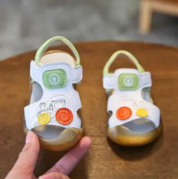 

Cute Cartoon Baby Boys Sandals Anti-kick Strap Toddler Girl Boy Summer Shoes 0-3Years Soft Kids Sandals