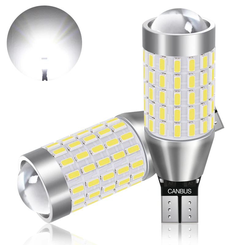 AGLINT 2X T15 светодиодный CANBUS без ошибок W10W T16 лампы белый 12V 24V 3014 чипы 87 s 1000LM для