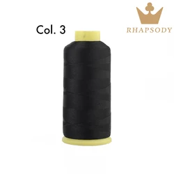 Premium Polyester Embroidery Thread - 5000m, Vibrant Assortment (Black)