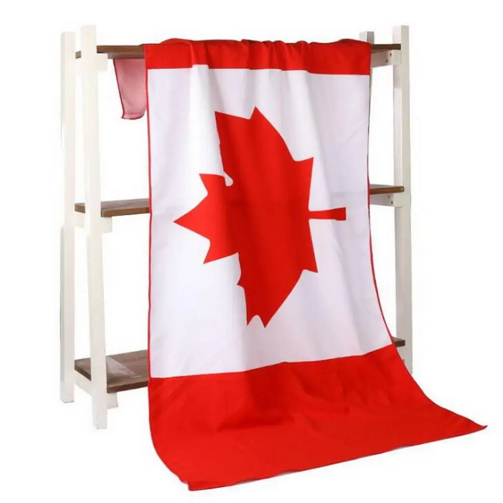 Canadian Maple Leaf Flag Bath Towel Microfiber Printing Activity Beach