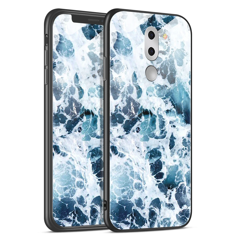 Для Huawei Honor 6X/Mate9 Lite Модный чехол из закаленного стекла для Honor 8A 8X JAT-LX1 JSN-AL00 ТПУ Роскошный чехол для мобильного телефона - Цвет: W189
