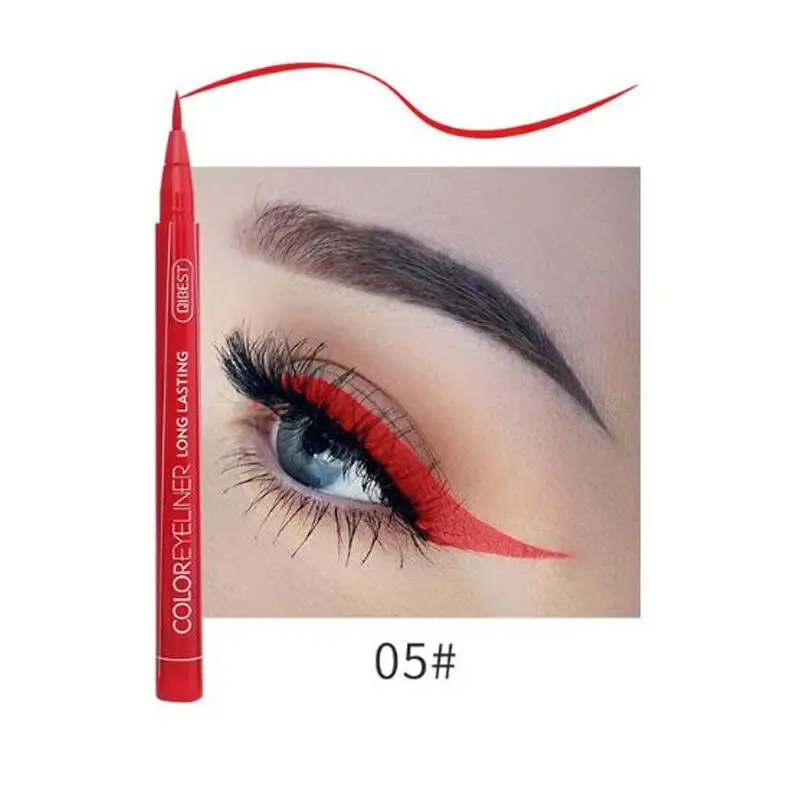 1Pcs Cat Eye Color Eyeliner Makeup Waterproof Neon Liquid Eye Liner Pencil Pen Make Up Comestics Long-lasting Black Makeup Tools - Цвет: 5