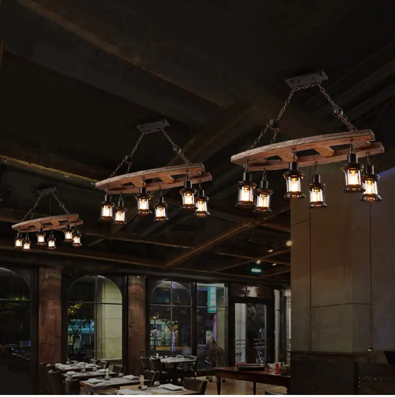 industrial americano restaurante bar lâmpada mesa vidro