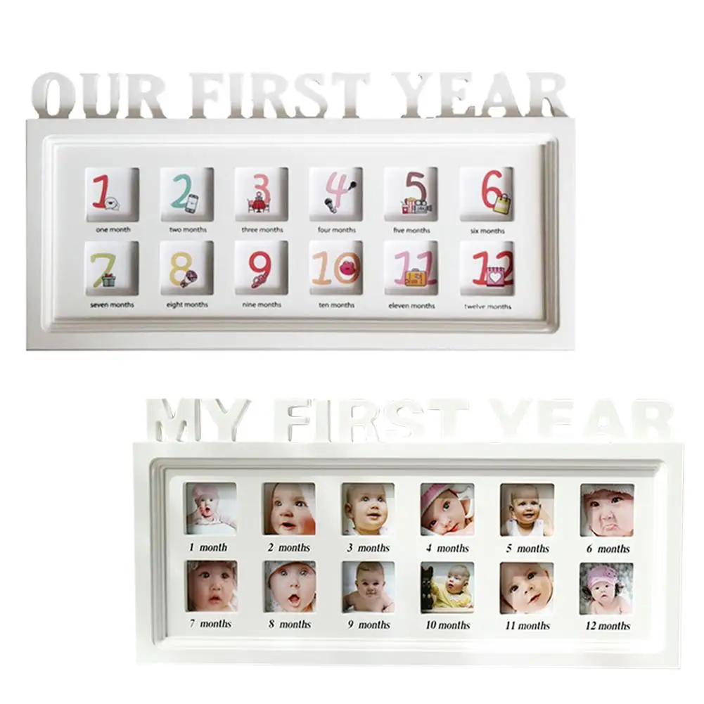  Baby Creative Photo Frame Album Baby Commemorative Baby Growth Memorial December Growth Dust Wood F