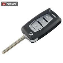 Yiqixin 3 botão inteligente remoto chave do carro caso capa para ssangyong korando novo actyon c200 2016 2017 dobrável flip blade