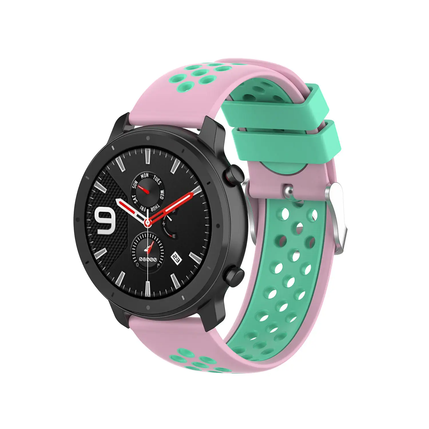 22 мм спортивный ремешок для часов Amazfit GTR 47 мм/Pace/Stratos Мягкий ТПУ Браслет для samsung gear S3 Classic Ticwatch E2 - Цвет: pink shuiya