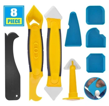

8 Pcs Silicone Caulking Tool Kit Grout Sealant Remover Tool Set for Bathroom Kitchen Room Floor Corner