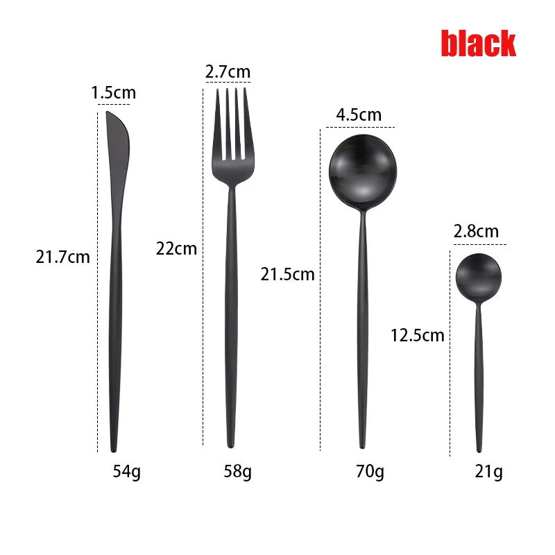 Spklifey набор посуды палочки для еды Золотая посуда вилки, ножи, ложки из нержавеющей стали набор Европейской посуды корейские палочки для еды - Цвет: black