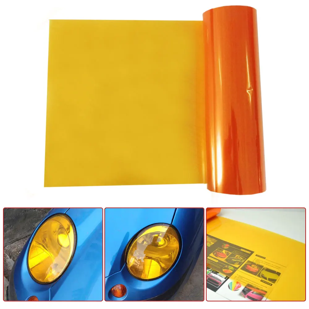 

Universal 30x30cm Amber Orange Headlight Tail Lamp Fog Light PVC Tint Overlay Vinyl Film Decoration Car Styling Accessories