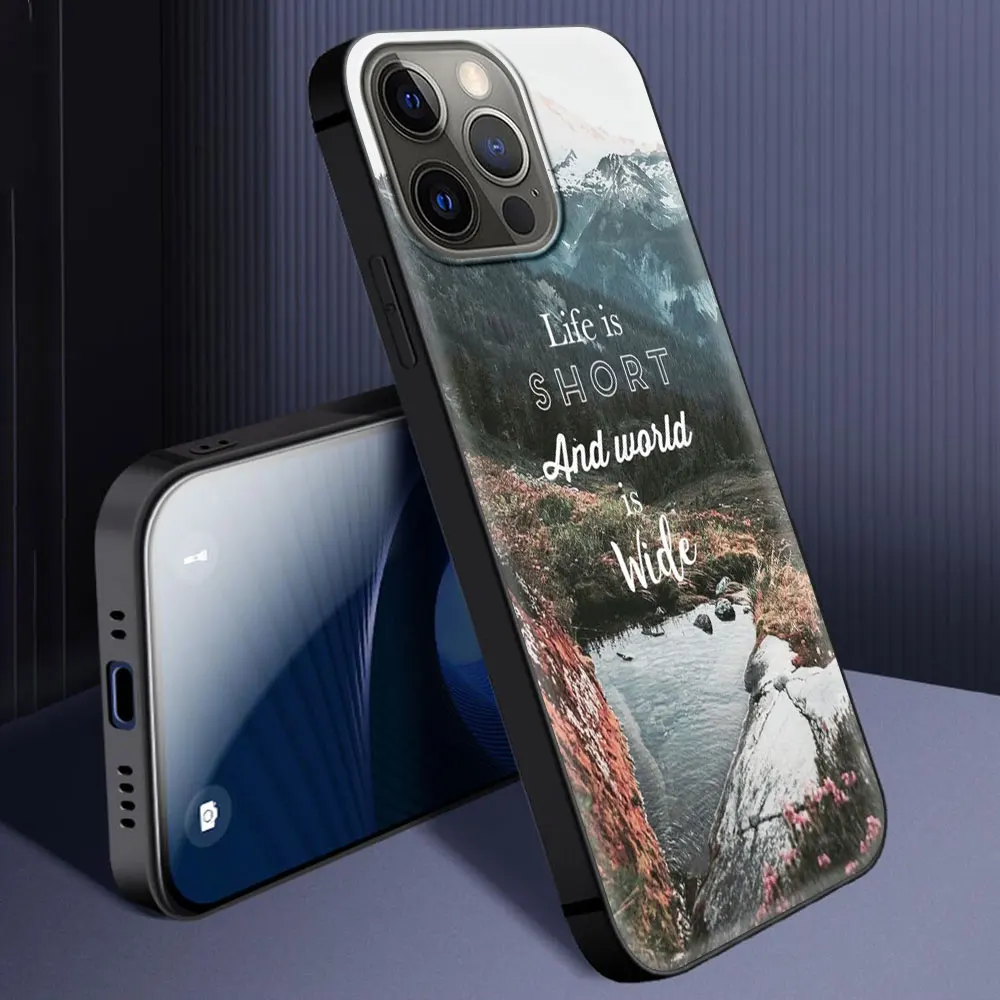 iphone 13 pro phone case Phone Case for iPhone 7 8 Plus 11 12 13 Pro Max X XR XS MAX SE 2020 12 13Mini Plus Soft Fall Cover Travel Mountain Sea Beach iphone 13 pro max case leather