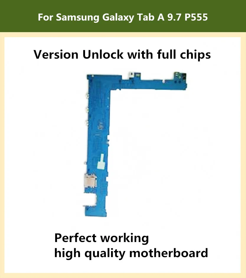Используется оригинальная материнская плата для Samsung Galaxy Tab A 9,7 P555 разблокированная материнская плата Android логическая плата протестирована хорошая пластина