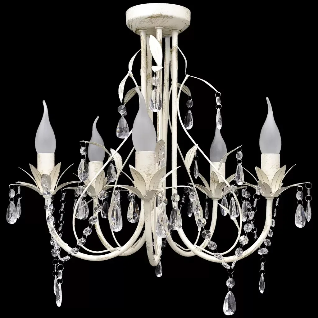 

vidaXL Transparent crystal chandelier ceiling lamp 5 lights lamp luminaire 240687