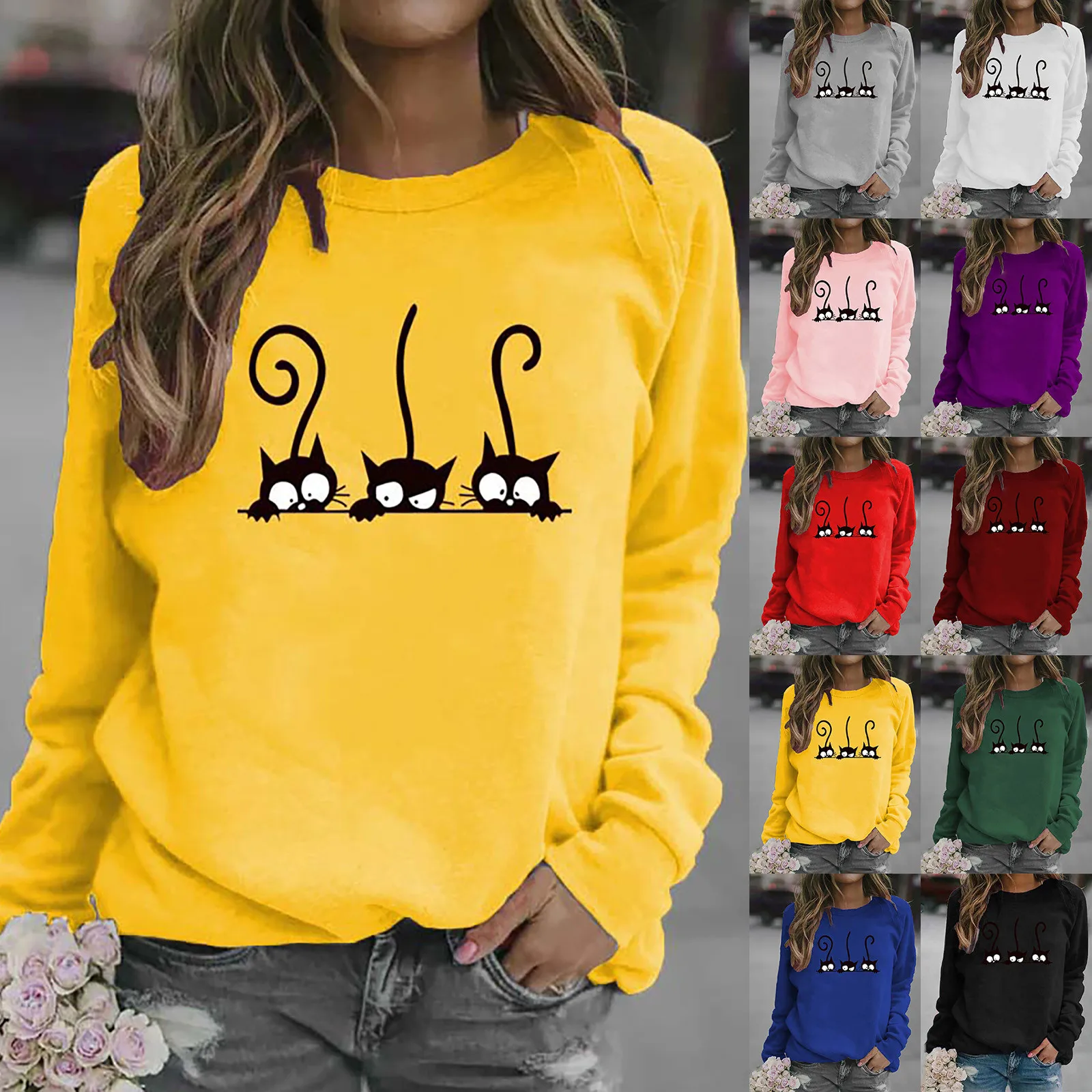 Women Tops Fashion Oversized Hoodie Women Harajuku Pullover Round Neck Long Sleeve Letter Hoodie For Women Printing Urban 1