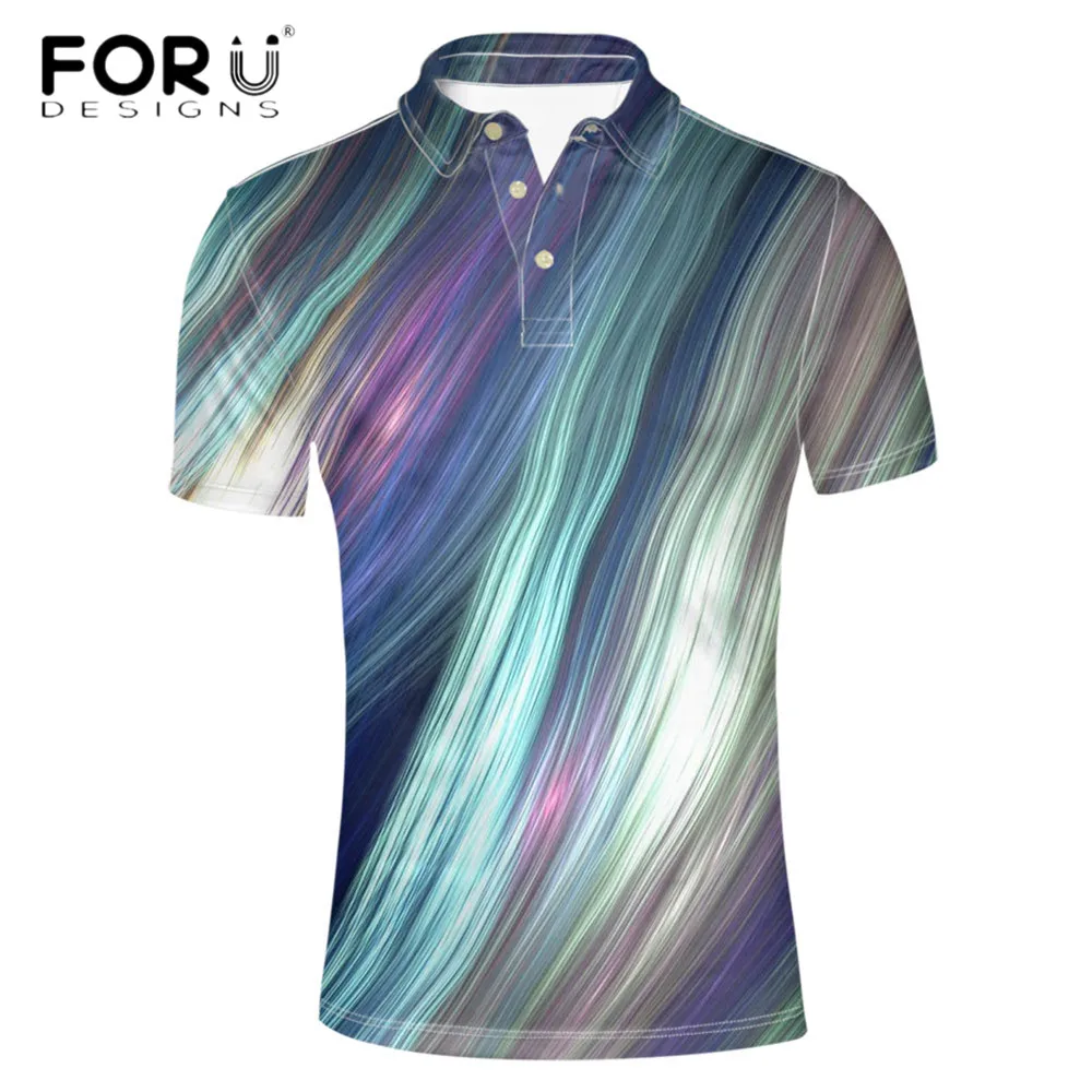FORUDESIGNS/Harajuku мужские модные короткие топы футболки Abstarct с 3D принтом дышащие тонкие