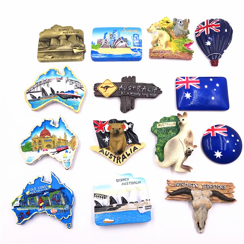 

Creative Famous Landmark Metal Refrigerator Stickers Magnetic Stickers Country Decorative 3D Fridge Stickers Fridge Magnet