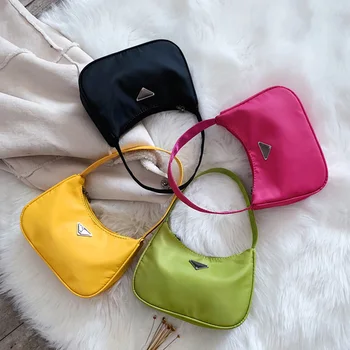 

Fashion Hand Bags For Women Trendy Vintage Nylon Handbag Female Small Baguette Bags Casual Retro Mini Shoulder Bag Kendall Totes