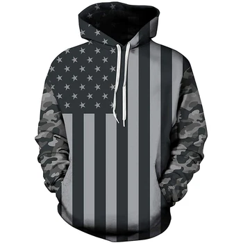 

Europe and America 3D graphic Hooded hoodie loose Pullover Top foreign trade exclusive Hoodie long sleeve men's hoodie