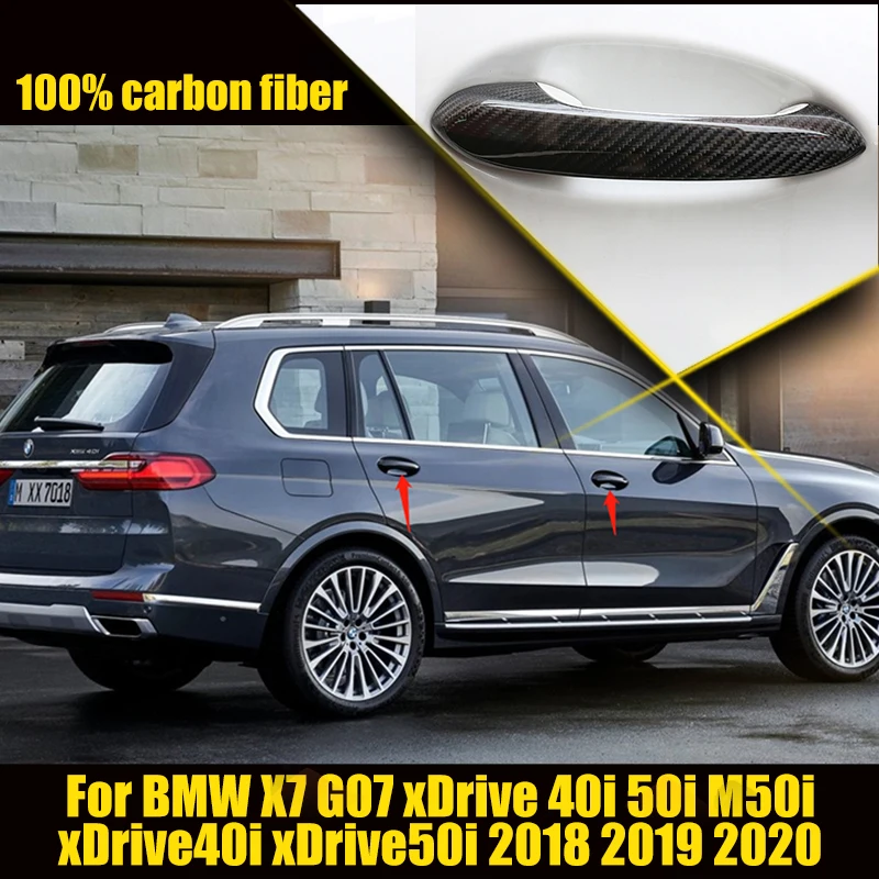 

Real Dry Carbon Fiber Car Door Handle Cover Trim for BMW X7 G07 XDrive 40i 50i M50i XDrive40i XDrive50i 2018 2019 2020