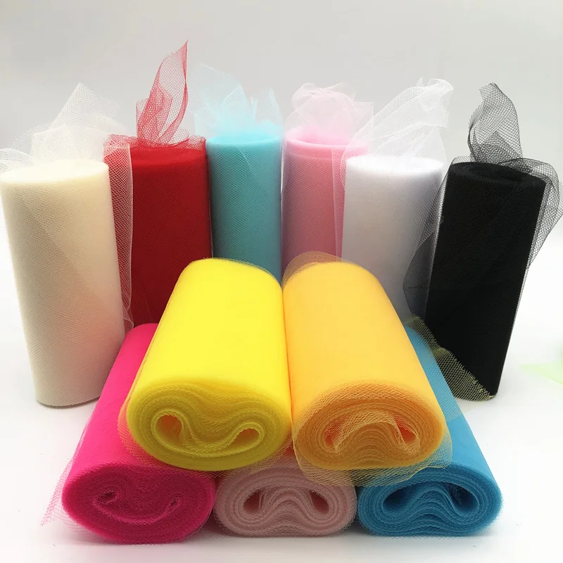 Tulle Roll 15cm 25Yards White DIY Fabric Spool Tutu Party Birthday Gift Wrap Wedding Decoration Marriage Supplies | Дом и сад
