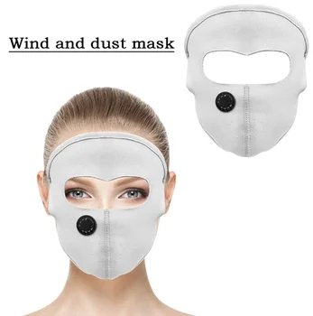 

Moto Bicycle Full Face Mask Windproof Anti Dust and Pollution Respirator Smoke Dustproof Protective Face Cover with Valve Filter