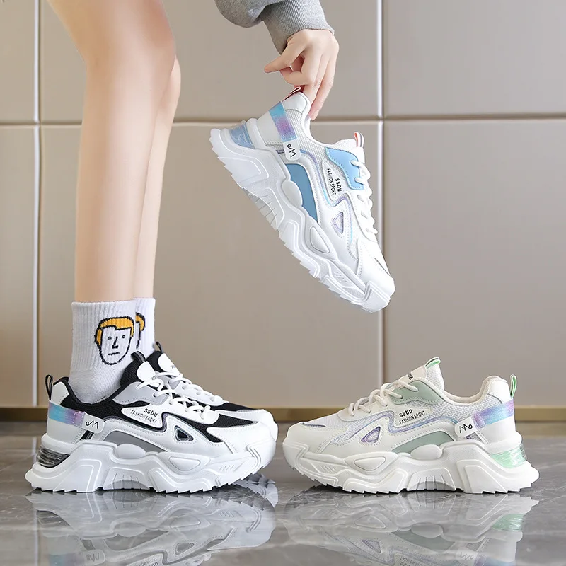 Brand Breathable Platform Shoes for Women Sneakers Spring/Autumn 2022 Fashion Mixed Colors Lace-up Tenis De Mujer Women Shoes