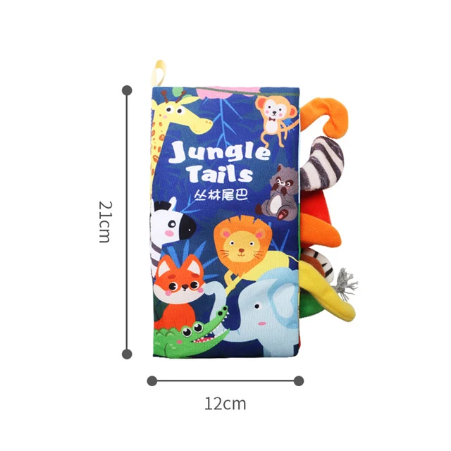 Kid's Tail Cloth Book Montessori Educational Toy Book Tear-proof Baby Cloth Book Primer Early Education For Babies 6-24 Months 2