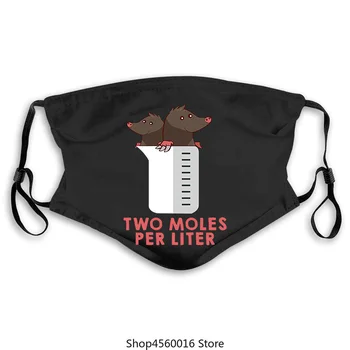 

Deux taupes par litre masque drôle chimie science masques O cou coton masques Tops drôle masques coton Tops masque Vintage Cre p