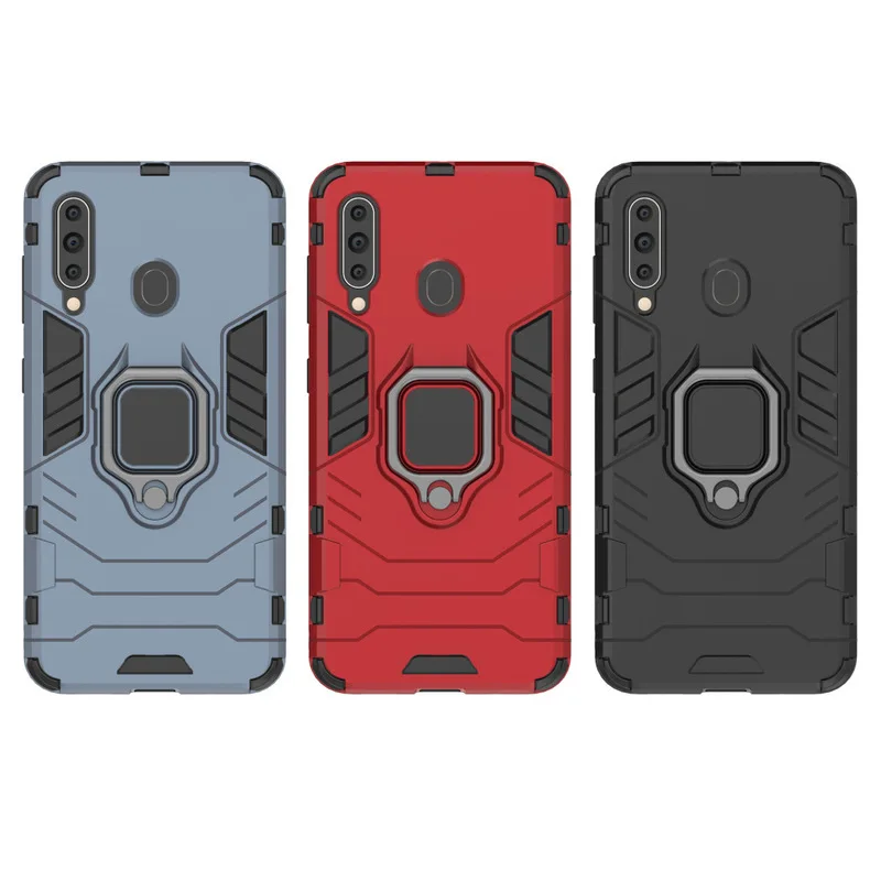 

Shockproof Phone Case For Samsung Galaxy A8s TPU Silicon Cover For Samsung A8S A9 Pro 2019 Metal Ring Heavy Protective Case 6.4"