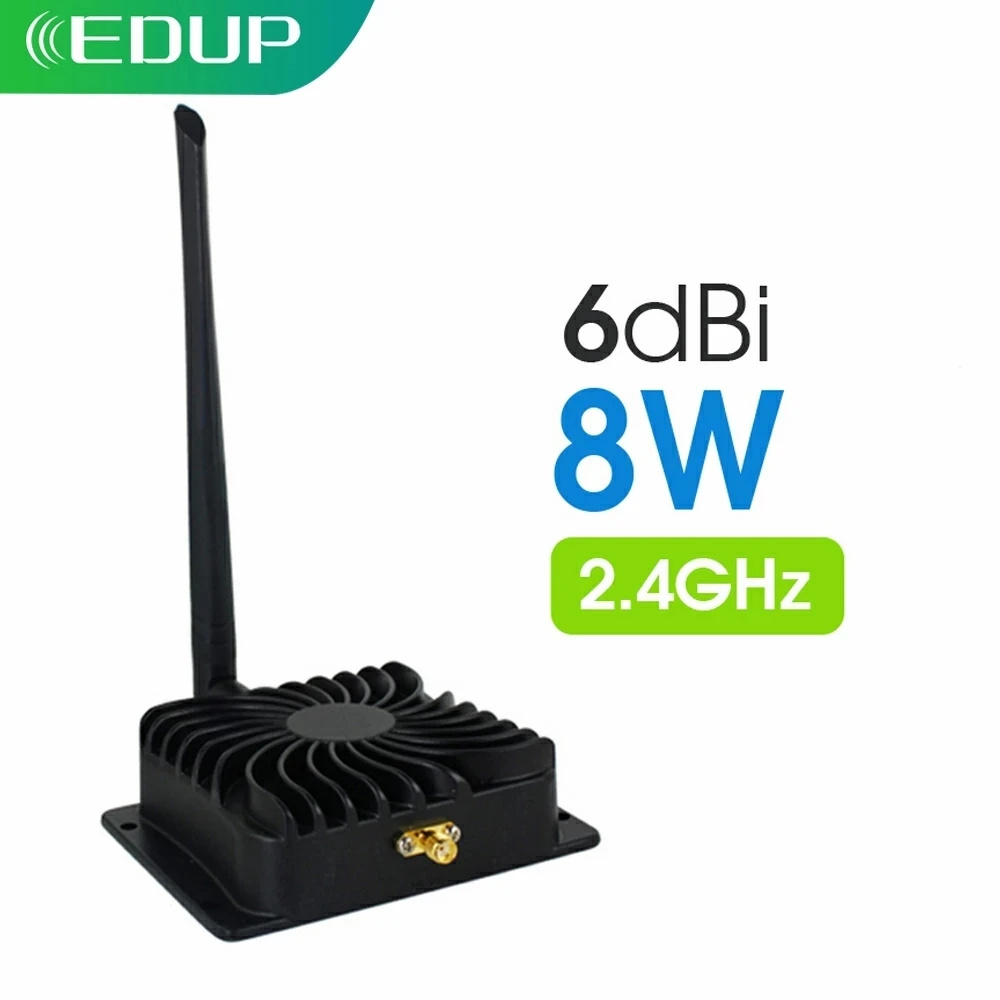 EDUP Wifi Amplifier 2.4GHz 8W Wifi Power Signal Repeater Router Range Extend Booster 6dBi Wireless Antenna Adapter 802.11b/g/n