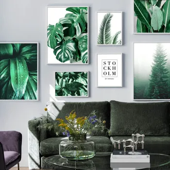 

Fresh Plant Palm Monstera Banana Leaf Wall Art Canvas Painting Nordic Posters And Prints Wall Pictures For Living Room Decor