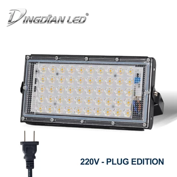 

DINGDIAN LED Flood light With US Plug 50W AC 220V Warm Light White Light IP65 Waterproof Outdoor Floodlight Lamp Street Lights