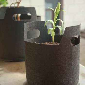 

1/2/3 Gallon Black Non-woven Fabrics Plant Grow Bag Planting Propagate Garden Pot Plant Eco-Friendly Growing Bag AA