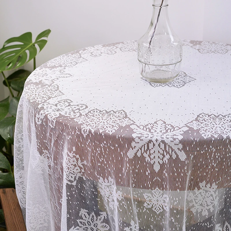 Кружевная скатерть SWEETGO для десертного стола 175 см/150 см* 226 см, фон с рождественской тематикой снега, ткань для украшения конфет