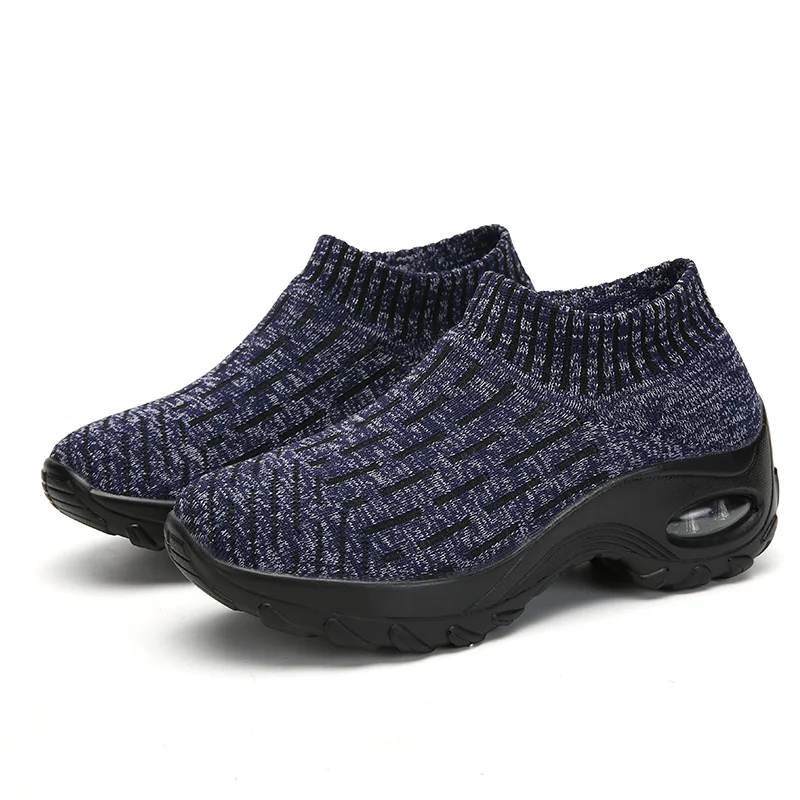 Повседневная прогулочная обувь; кроссовки; уличная спортивная женская обувь; Новая женская дышащая обувь; sapato feminino zapatos mujer - Цвет: Dark Blue 72