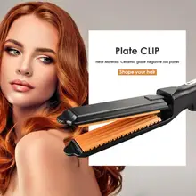 Профессиональный электрический выпрямитель для волос, щипцы для завивки волос, керамический нагреватель, Электрический пушистый волнистый гофрированный щипцы для завивки волос