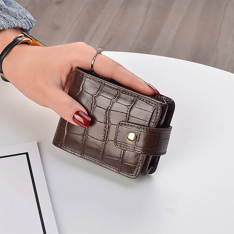 New Luxury Crocodile Cow Leather Lipstick Case Organizer With Mirror 3pcs Travel Lips Leather Holder Small Lipstick Bag